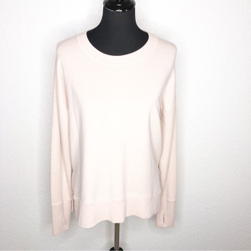 Athleta light pink pullover long sleeve knit top size Small